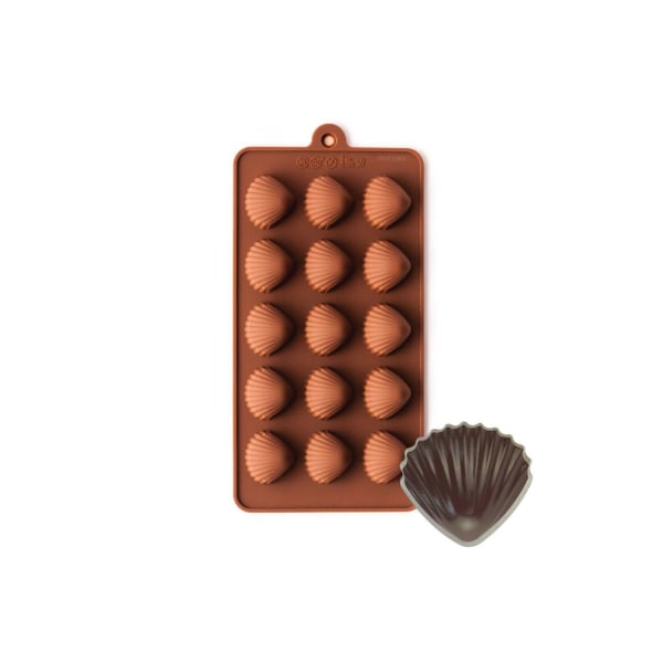 Shells Snäckor Lika 15st Pralin Silikonform Form Choklad multifärg