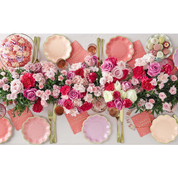 Servetter Födelsedagstårta och Blommor - Talking Tables Rosa