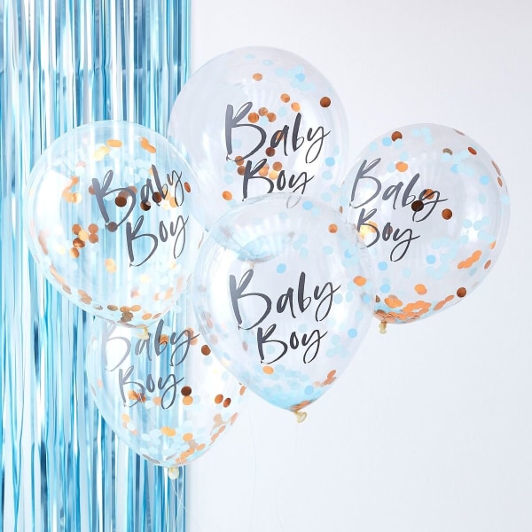 Blå "pojke" konfettiballonger - Ginger Ray multifärg