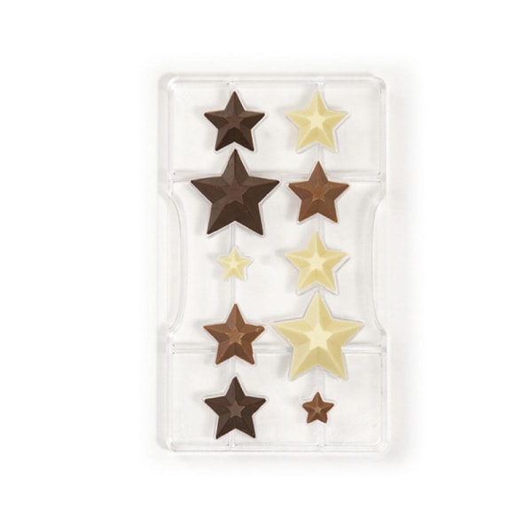 Stjärna Jul Pralinform 8st Praliner Polykarbonat Chokladform - D multifärg