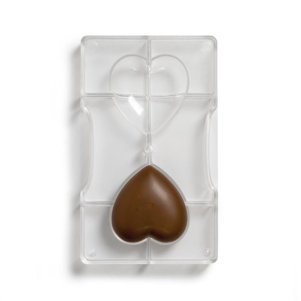 Medium Heart 2 st Hjärtan Pralinform Chokladform Polykarbonat - Transparent