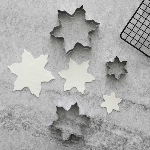 Snöflinga Utstickare 3-pack | Rostfritt Stål Stjärna Silver