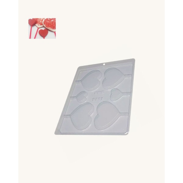 BWB Simple Mold - Pirulito Coração 9787 - Pralinform Chokladform Transparent