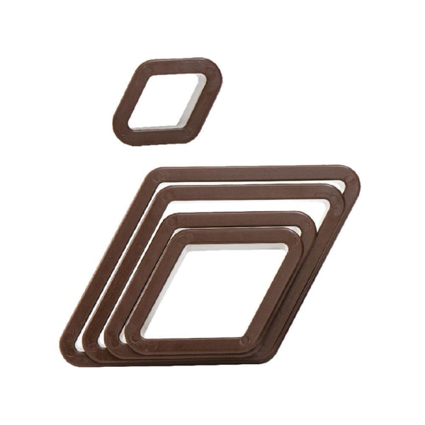 Mostaccioli Kakmått Utstickare Romb Cookie Cutters 5-Pack Decora Mörkbrun
