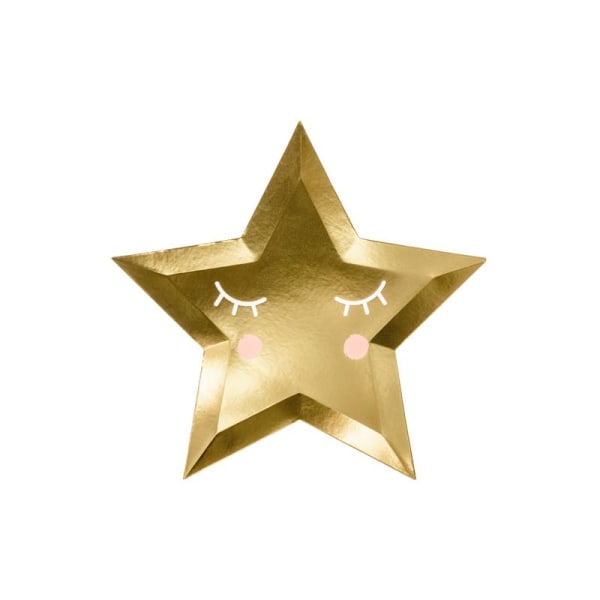 Papptallrikar Stjärna - Little Star Guld