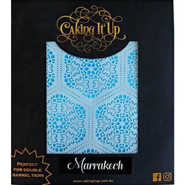 Marrakech Tårtstencil Palmblad Schablon - Caking It Up Vit