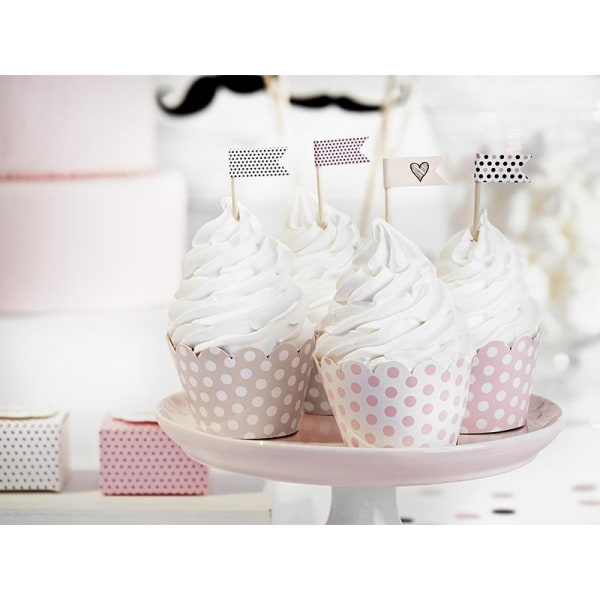 Cupcake Wrappers Rosa Prickiga Muffinsformar 6-Pack Rosa