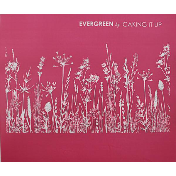 Caking It Up Evergreen - Tårtstencil Schablon by Karen Reeves Vit