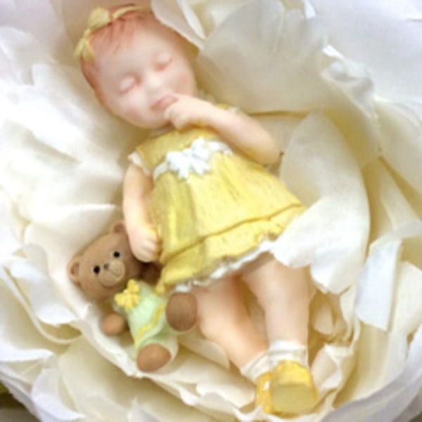 Baby Girl Bebis Flicka Nalle Silikonform Babyshower Dop Rosa