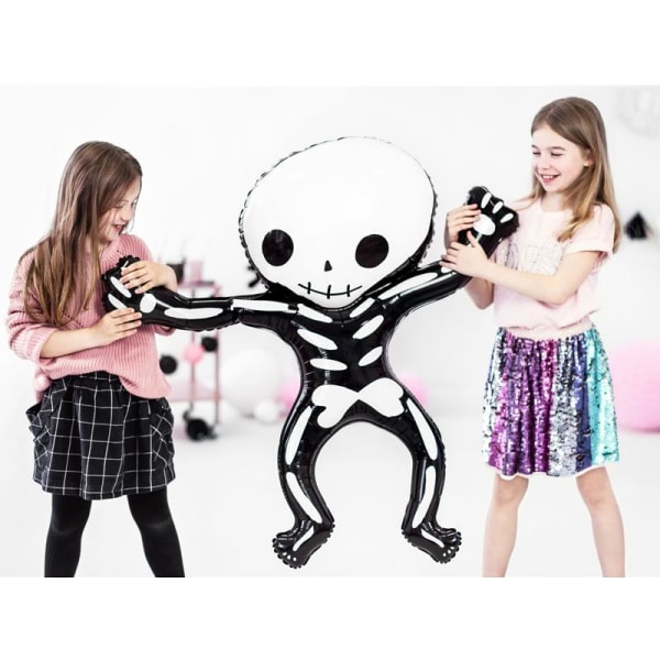 Folieballong Skelett, Halloween- PartyDeco Svart