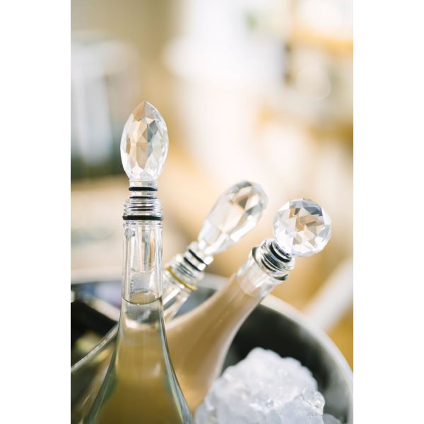 Glimmer Bottle Stopper Glas Avlång Grov 12 Cm Transparent