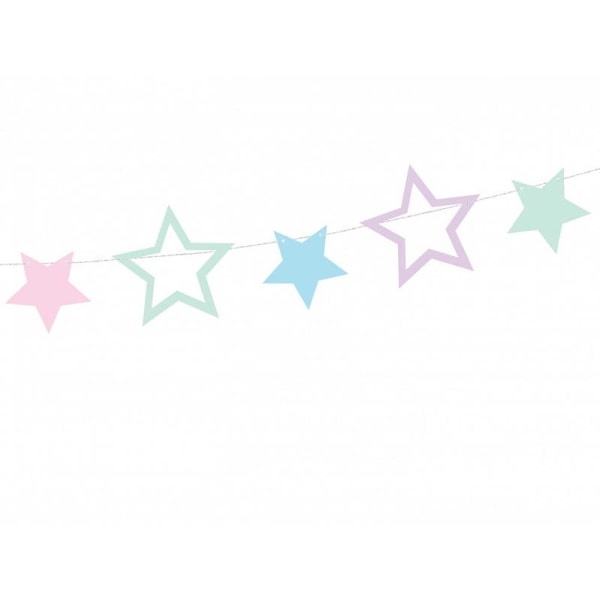 Girlang Banner Stjärnor - Pastell Unicorn multifärg
