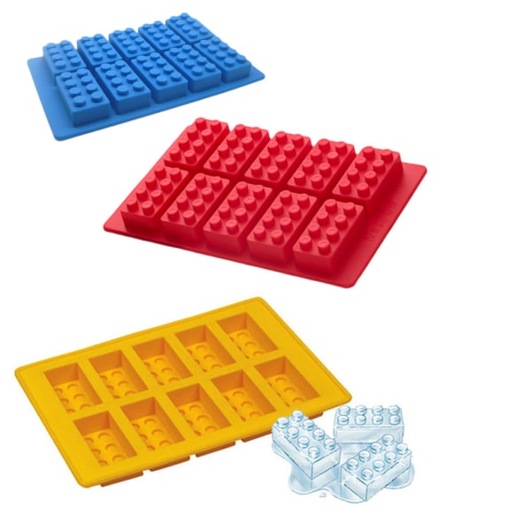 Klossar 10 Bitar Blocks Silikonform Form Sugarpaste Bakform Chok multifärg