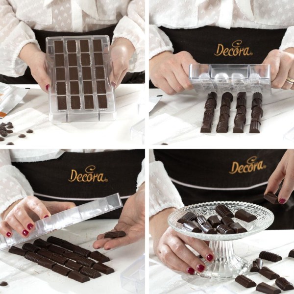 Chokladform Rektangulär Pralinform Polykarbonat - Decora Transparent