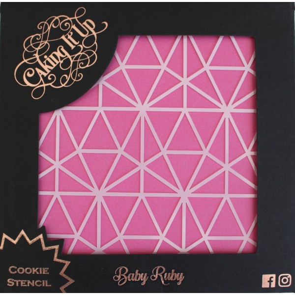 Baby Ruby Cookie Stencil Scahblon Geometriskt Mönster - Caking I Vit