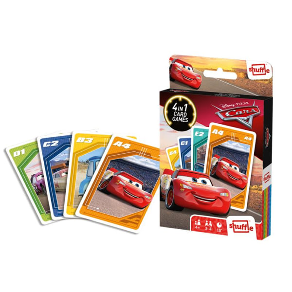 Cars Card Game 4-in-1 CDU- Kortspel multifärg