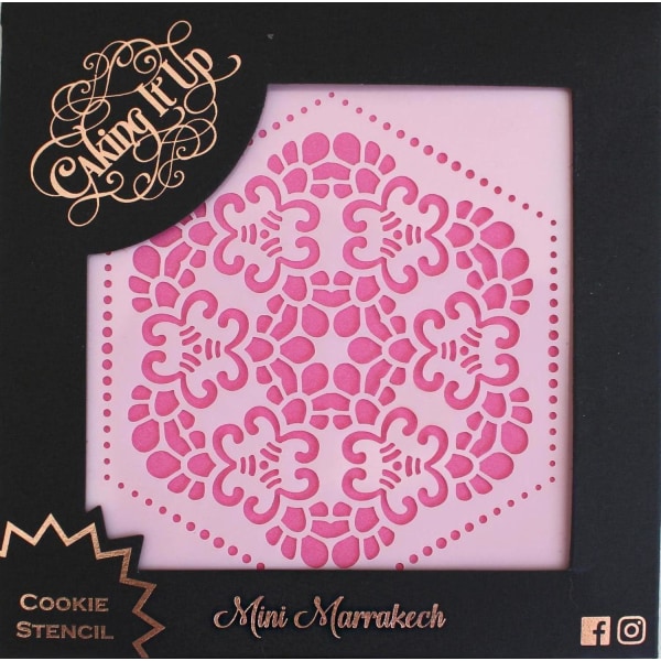 Mini Marrakech Cookie Stencil Scahblon Mönster - Caking It Up Vit