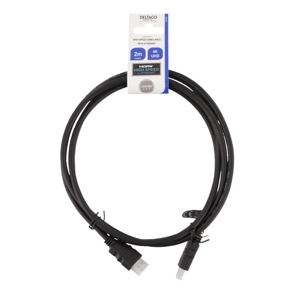 DELTACO HDMI cable CCS, HDMI High Speed w/Ethernet, FSC, 2,0m, b