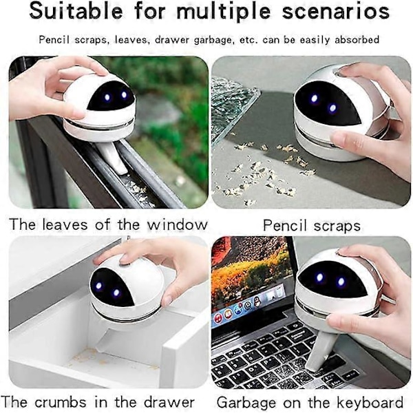 Mini Bordstøvsuger, Krummestøvsuger, Tastaturrenser, USB-opladning