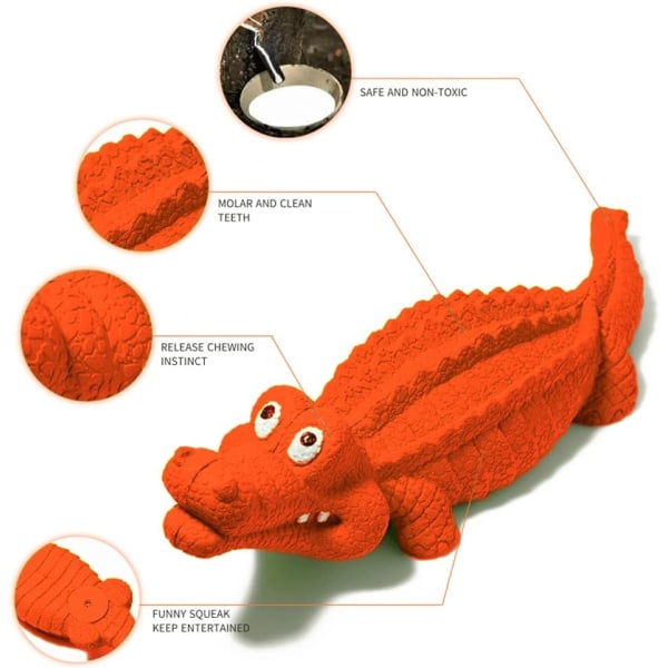 *Holdbart gummikrokodille Squeaky Interactive Toys Chew Training T*