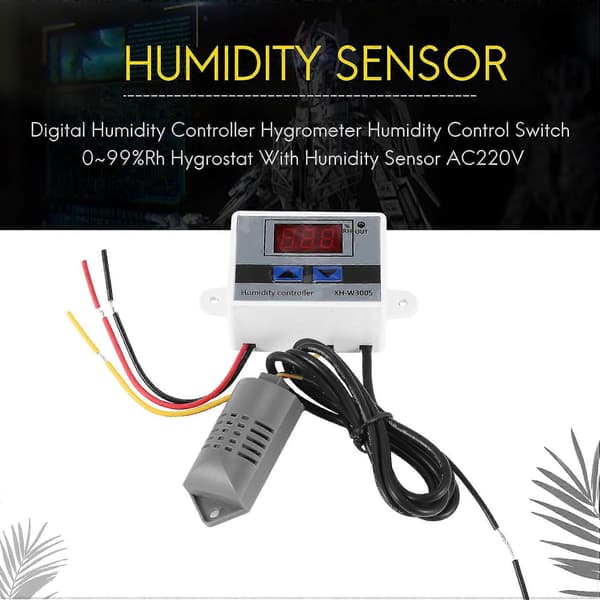 Digital Luftfugtighedskontrol Hygrometer Luftfugtighedskontrol Switch 0~99%rh Hygrostat Med Luftfugtighedssensor