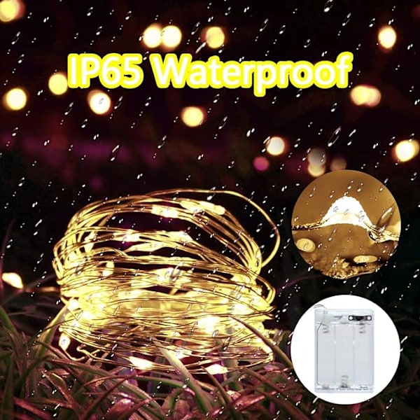 Lämpimän valkoiset LED-valosarjat, 5m 50 LED:n mikrolanka-valosarjat