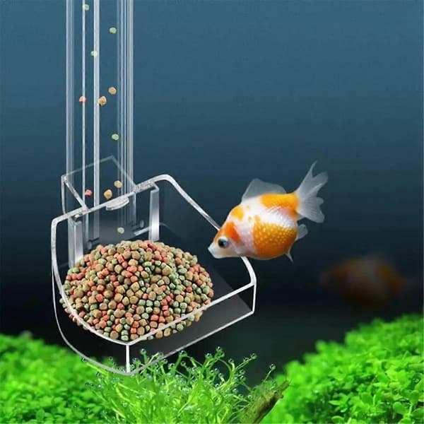Akvarium Akryl Foderrør Anti-Fast Fisk Design Transparent Fiskefoderautomat Egnet til Akvarium