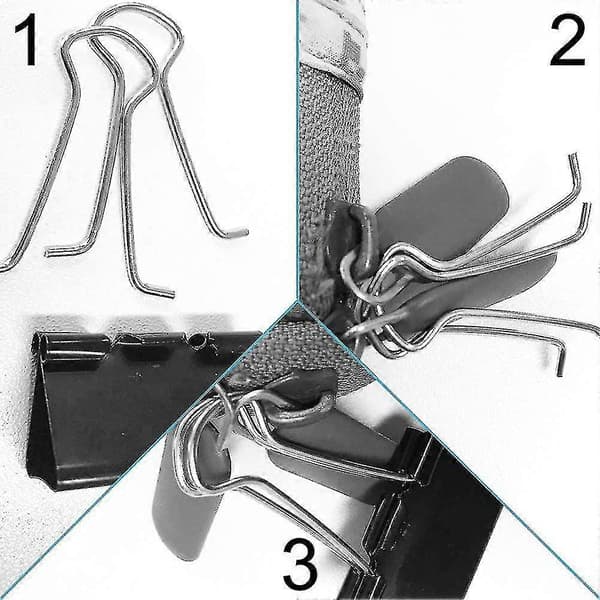 Sammenleggbare Klips Papir Metall Binder Klips Multifunksjonelle Klips Medium Svart (25 mm) Pakke med 12