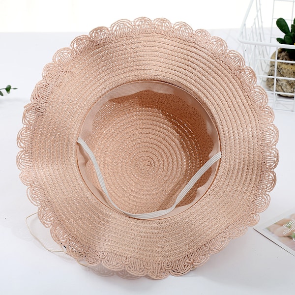 #Flätade solhattar för flickor med liten väska, blommönster, UV-skydd, sommarhatt för barn, strand, resor, vandring, 3-7 år#