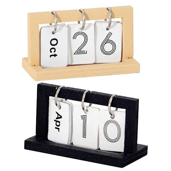 2 st Miniatyr Kalender Dockhus Bordskalender Mini Kalender Dockhus Tillbehör