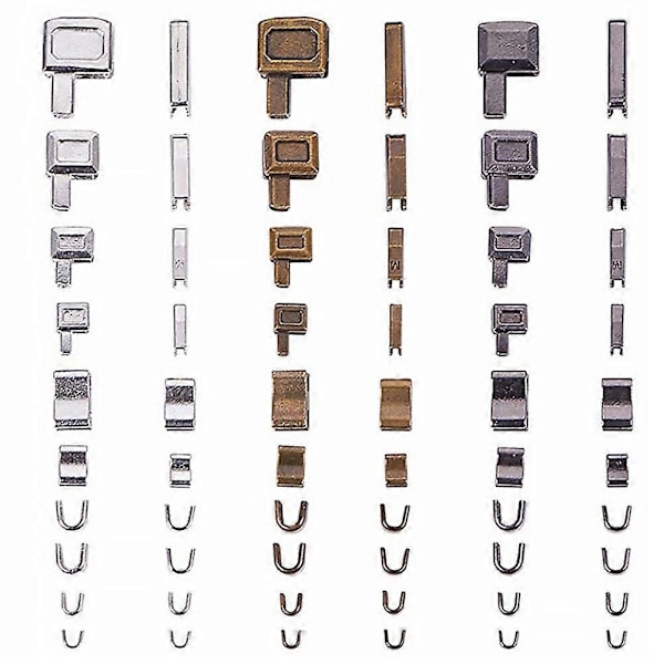 24 Set Dragkedjehuvud Sliders Fäste Insättningsstift Dragkedjestopp Tillbehör