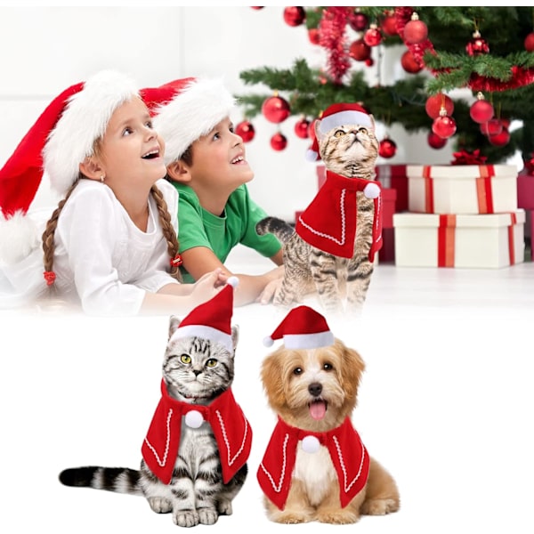 #Jul för Husdjur, Julkappor med Röd Julhatt för Katt#