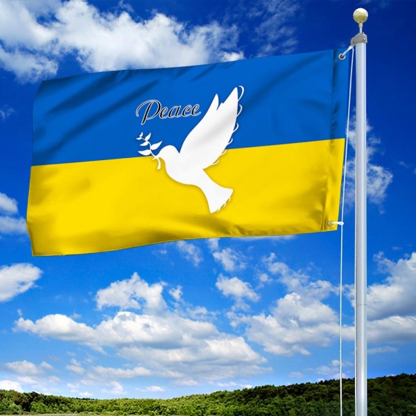 #60x90cm，ukrainsk flagg fred ukrainsk due#