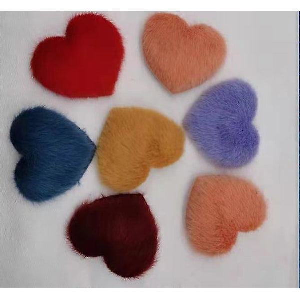 10 stk Hårnål Søt Plysj Faux Mink Pels Elegant Sklisikker Hårtilbehør Ren Farge Kjærlighet Hjerteform