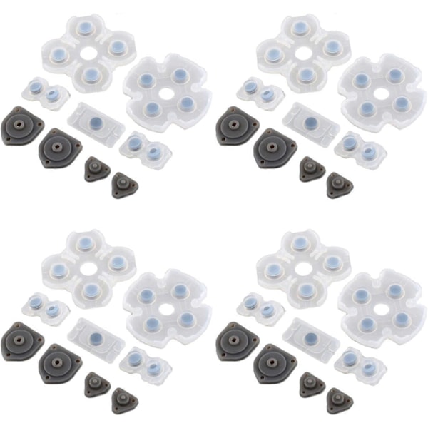 4 Set Silikon Ledande Gummi Pad Knappsatser för Sony Playstation 4 PS4 Kontroller för Dualshock 4 Knappar Reparation Ersättningsdel