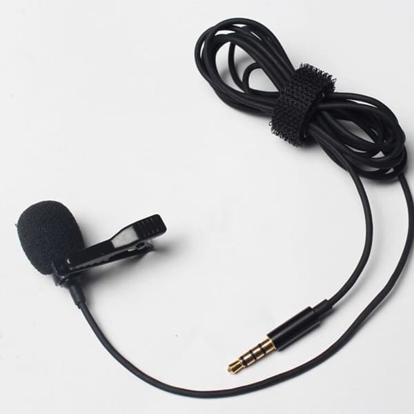 #2 stk. PC Mikrofon 3,5 mm Jack Audio med Klip og Pelsvindskærm 2m Mini Lavalier Mikrofon Interview Kondensator til Skype iPhone Android#