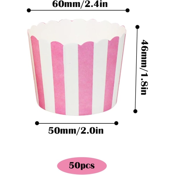 50 Pieces Pink Paper Cupcake Cupcakes for Birthday Wedding Party