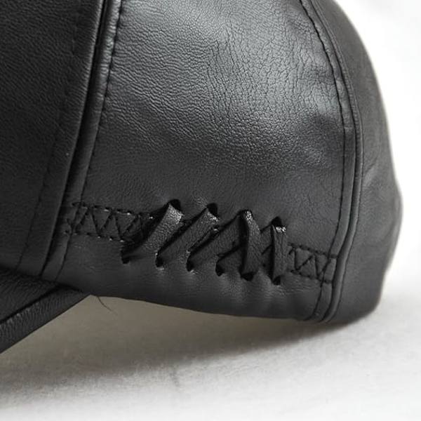 #Mænds Læder Baseball Cap Justerbar Kasket Sports Hat Hat Bonnet Flat Cap#