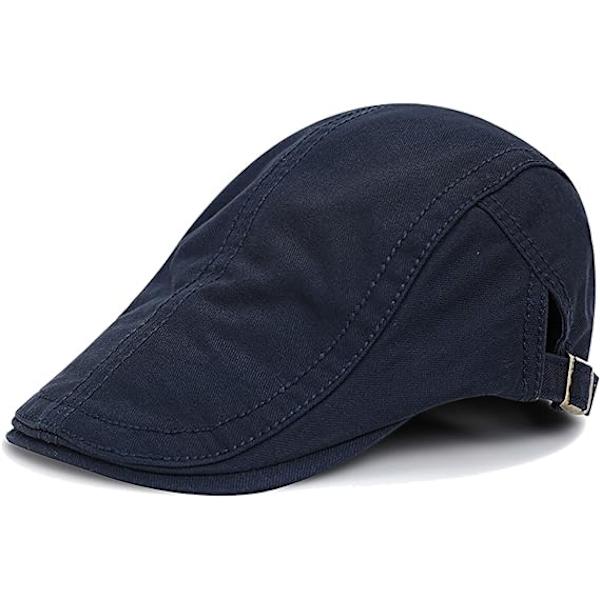 Herrar Justerbar Bomulls Retro Beret Hatt Marinblått Solskydd