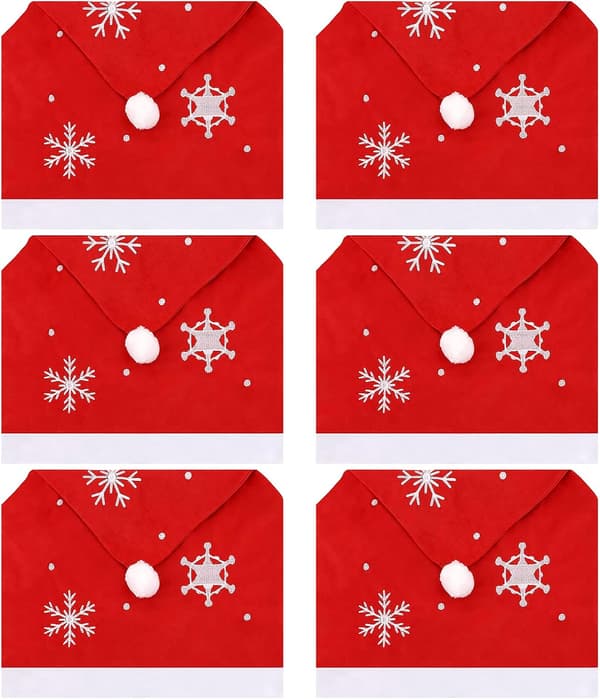 *Julstolsöverdrag, 6 stycken julstolsöverdrag tomteluva C*