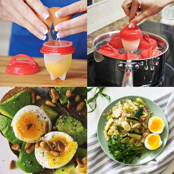*Sett med 6 silikon egg for å koke egg i jakker og andre*