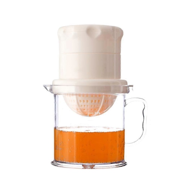 Juicer, Manuel citronpresser med indbygget 400 ml målekop, manuel juicer med reamere i flere størrelser og skridsikker base, frugtjuicer til rejser