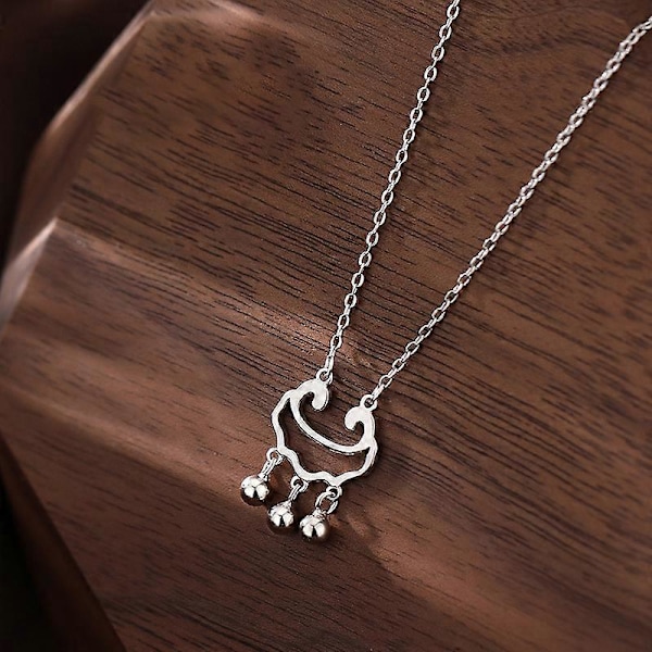 silver lång livslås halsband lätt lyx ny nisch elegant design nyckelben c