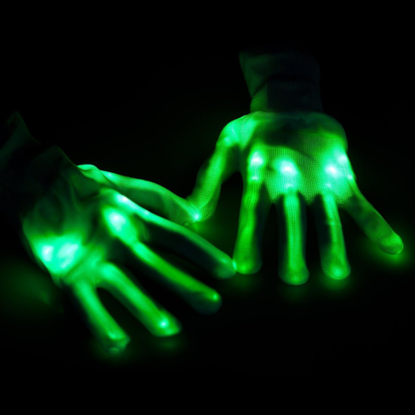 1 Par (Grønn) - Lysende LED-hansker Fullfingerhansker - Beste Gave