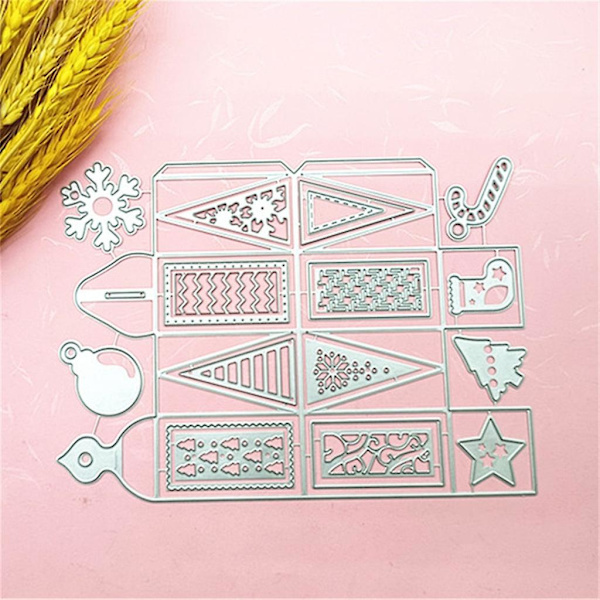 Julklappsförpackning Metallskärande Dies Stenciler För Diy Scrapbooking Dekorativ