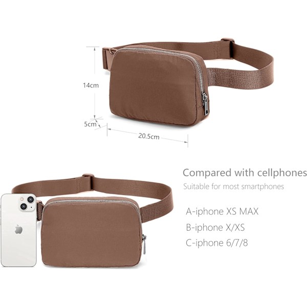 Fanny Pack Midjeväsk Crossbody Väska Bum Bag för Löpning Vandring