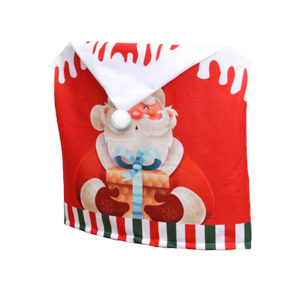 Julstolsöverdrag Snögubbe Gammal Man Jultomte Hatt Dubbelsidigt Tryck Gör-det-själv Dekorationer1