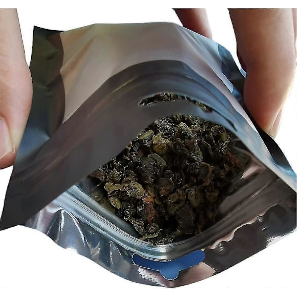 100 Stykker Folie Ziplock-poser (svart, 10,5x15cm) Gjenlukkbare Mylar Matlagringsposer Med Klart Vindu
