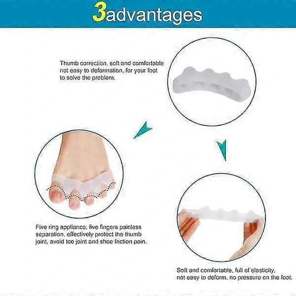 2st Hallux Valgus Tåspridare Separerar Tårna Stöd Tåskiljare