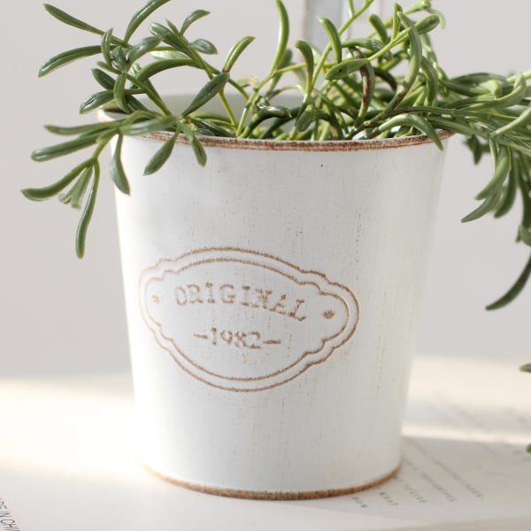 1 st Vintage Stil Plåt Hängande Blomkruka Växtkrukor för Ba